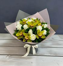 Букет цветов из:  Орхидеи и Розы #REPLACE_PRED# Клишино