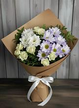 Букет цветов из:  Хризантемы и Розы в Клишино