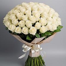 Букет 101 беля роза Белоснежка в Клишино