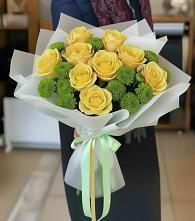 Букет цветов из:  Хризантемы и Розы в Клишино