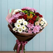 Букет цветов из:  Розы, Хризантемы и Альстромерии #REPLACE_PRED# Клишино