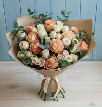 Букет цветов из:  Альстромерии и Розы в Клишино